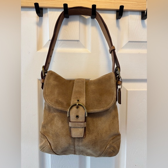 Coach VINTAGE Y2K SoHo D05Q-9482 Tan Suede Hobo Bag w Adjust Leather Strap VGUC - Picture 2 of 15